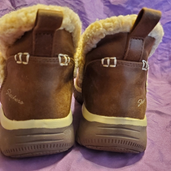 Skechers easy going gold rush casual boots vegan leather faux fur size 6 - Picture 5 of 10